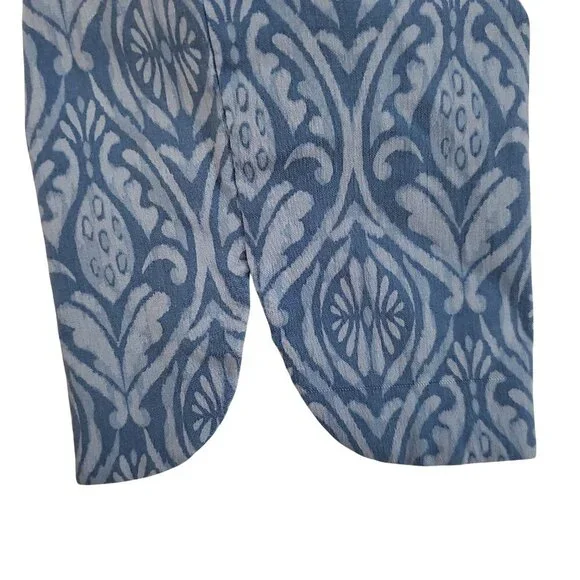 Soft Surroundings Tesori Print Straight Leg Ankle Pants Blue Size S - Picture 4 of 15